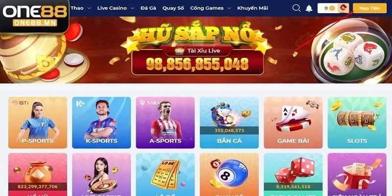 Nạp Tiền ONE88 Nạp tiền One88 bảo mật, nhanh chóng